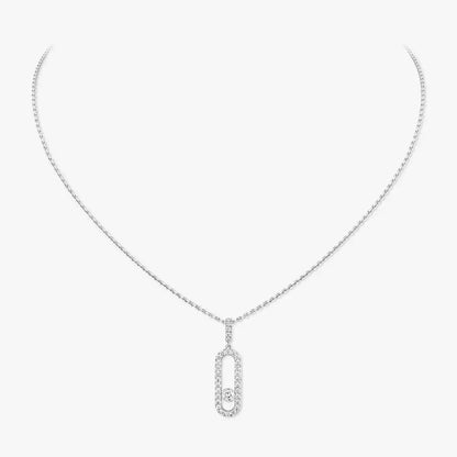 [Dawnora Jewelry]Move Uno Diamond Necklace in Rose Gold
