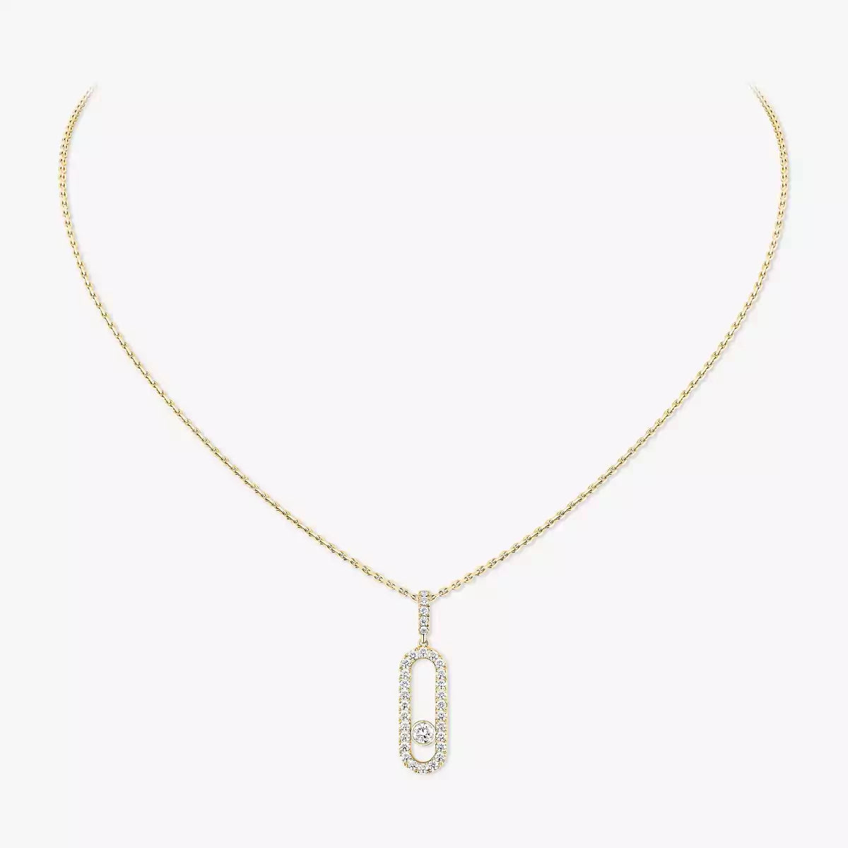 [Dawnora Jewelry]Move Uno Diamond Necklace in Rose Gold