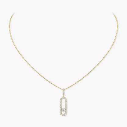 [Dawnora Jewelry]Move Uno Diamond Necklace in Rose Gold