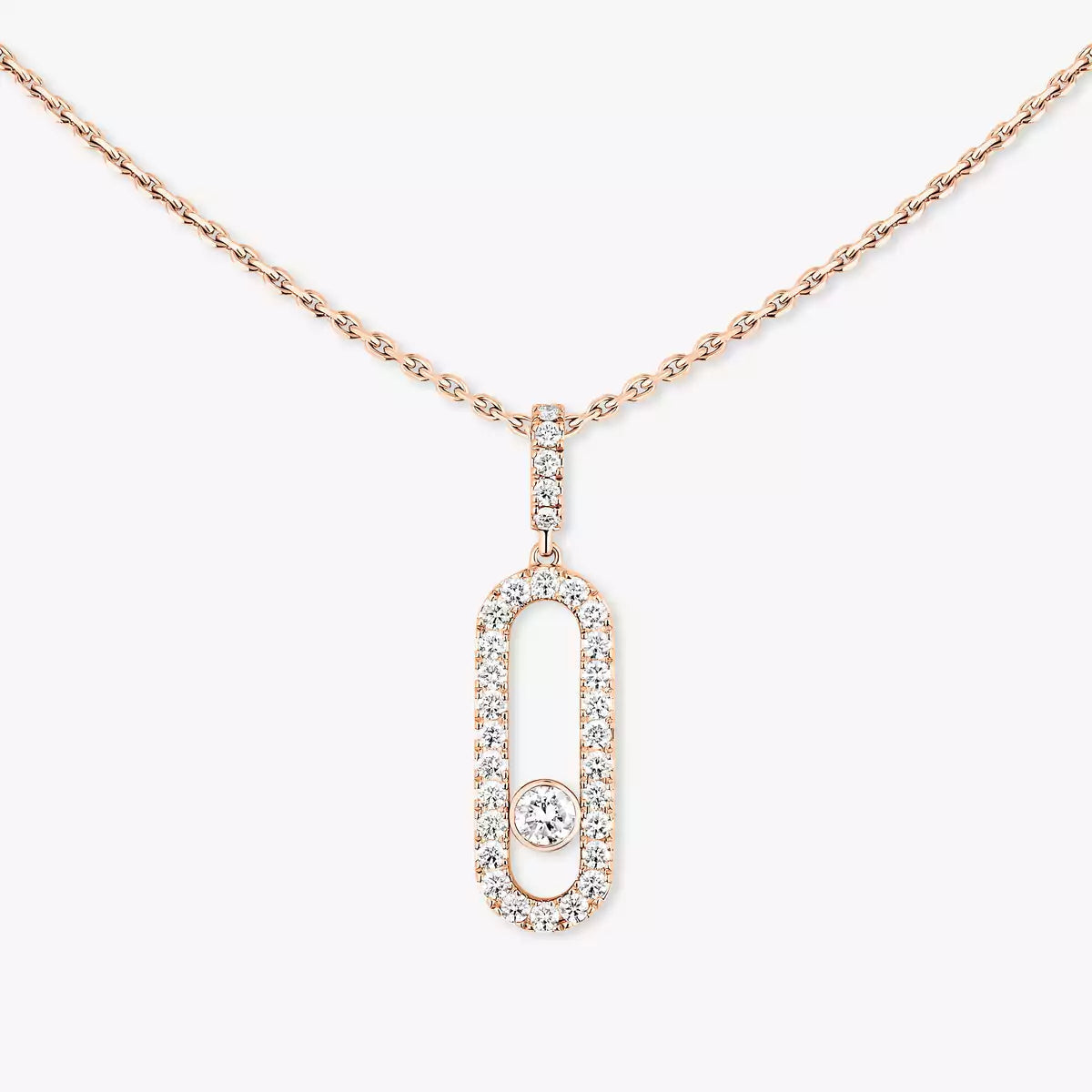 [Dawnora Jewelry]Move Uno Diamond Necklace in Rose Gold