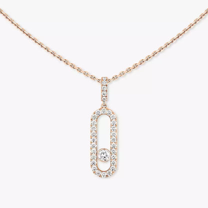 [Dawnora Jewelry]Move Uno Diamond Necklace in Rose Gold