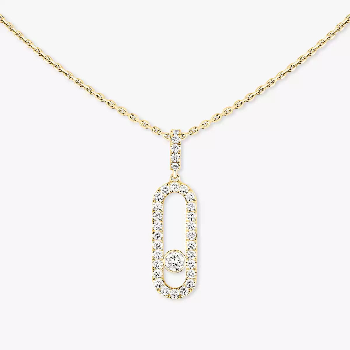 [Dawnora Jewelry]Move Uno Diamond Necklace in Rose Gold