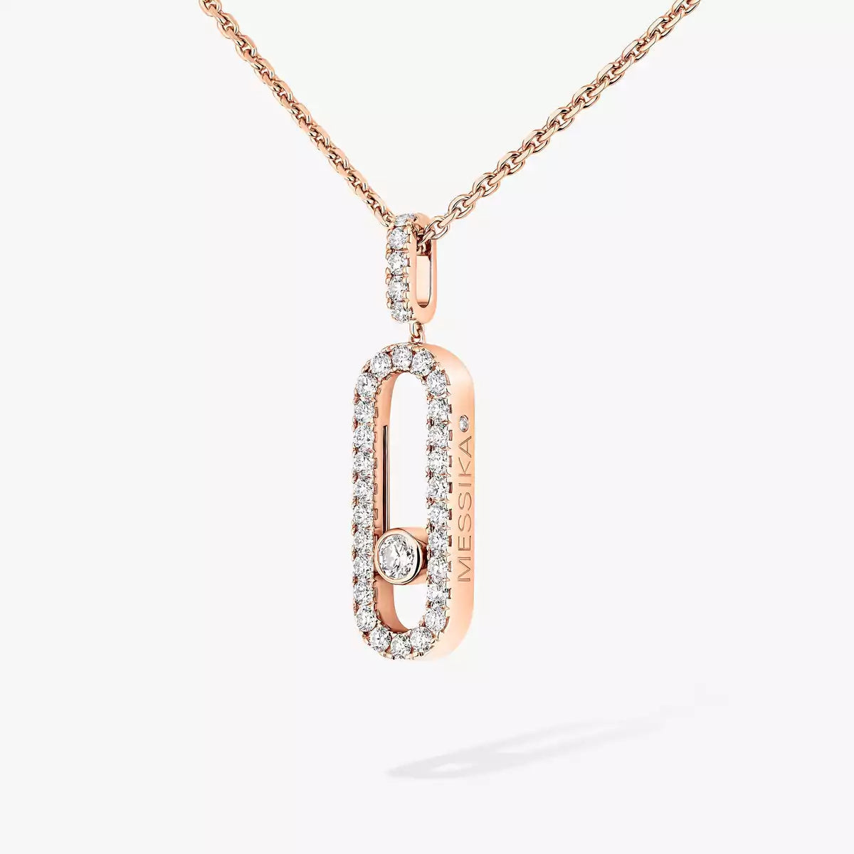 [Dawnora Jewelry]Move Uno Diamond Necklace in Rose Gold