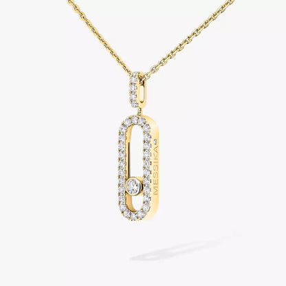 [Dawnora Jewelry]Move Uno Diamond Necklace in Rose Gold