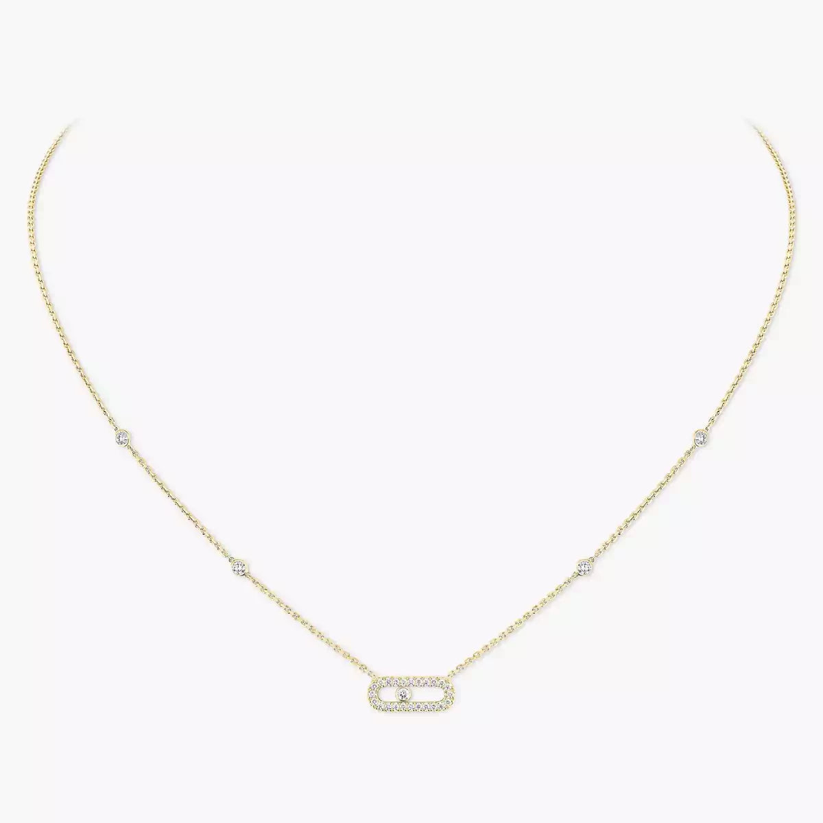 [Dawnora Jewelry]Diamond Necklace Move Uno