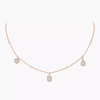 [Dawnora Jewelry]My Twin Diamond Necklace in Silver