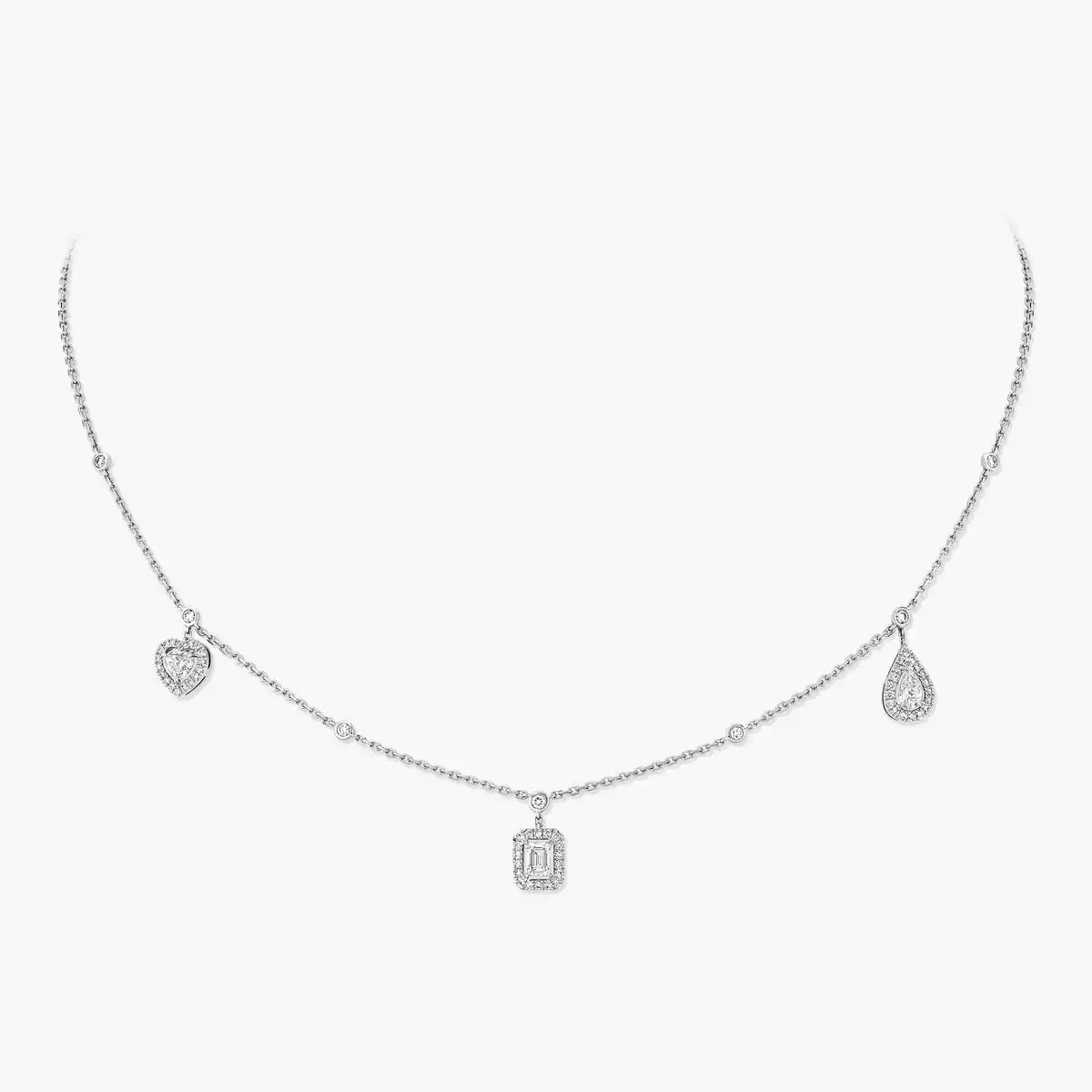 [Dawnora Jewelry]My Twin Diamond Necklace in Silver