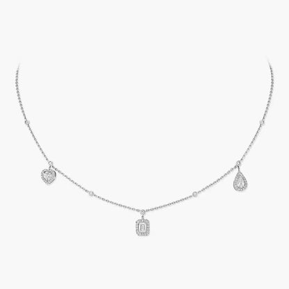 [Dawnora Jewelry]My Twin Diamond Necklace in Silver