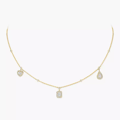 [Dawnora Jewelry]My Twin Diamond Necklace in Silver