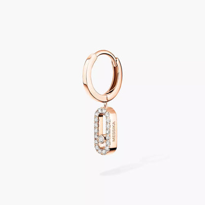 [Dawnora Jewelry]Move Uno Single Diamond Hoop Earring