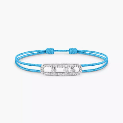 [Dawnora Jewelry]MK Care(s) pink cord pavé bracelet