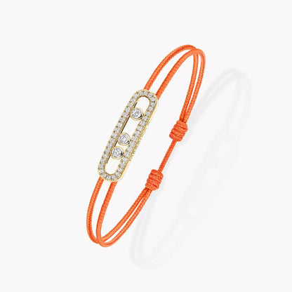 [Dawnora Jewelry]MK Care(s) pink cord pavé bracelet