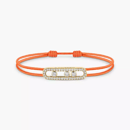 [Dawnora Jewelry]MK Care(s) pink cord pavé bracelet