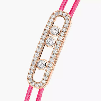 [Dawnora Jewelry]MK Care(s) pink cord pavé bracelet
