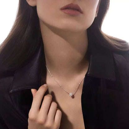 [Dawnora Jewelry]Diamond Necklace 0,20ct Brilliant Shape Joy