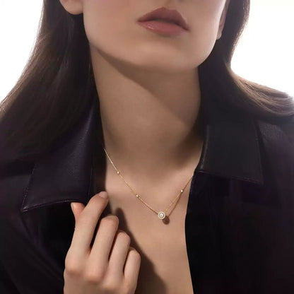 [Dawnora Jewelry]Diamond Necklace 0,20ct Brilliant Shape Joy