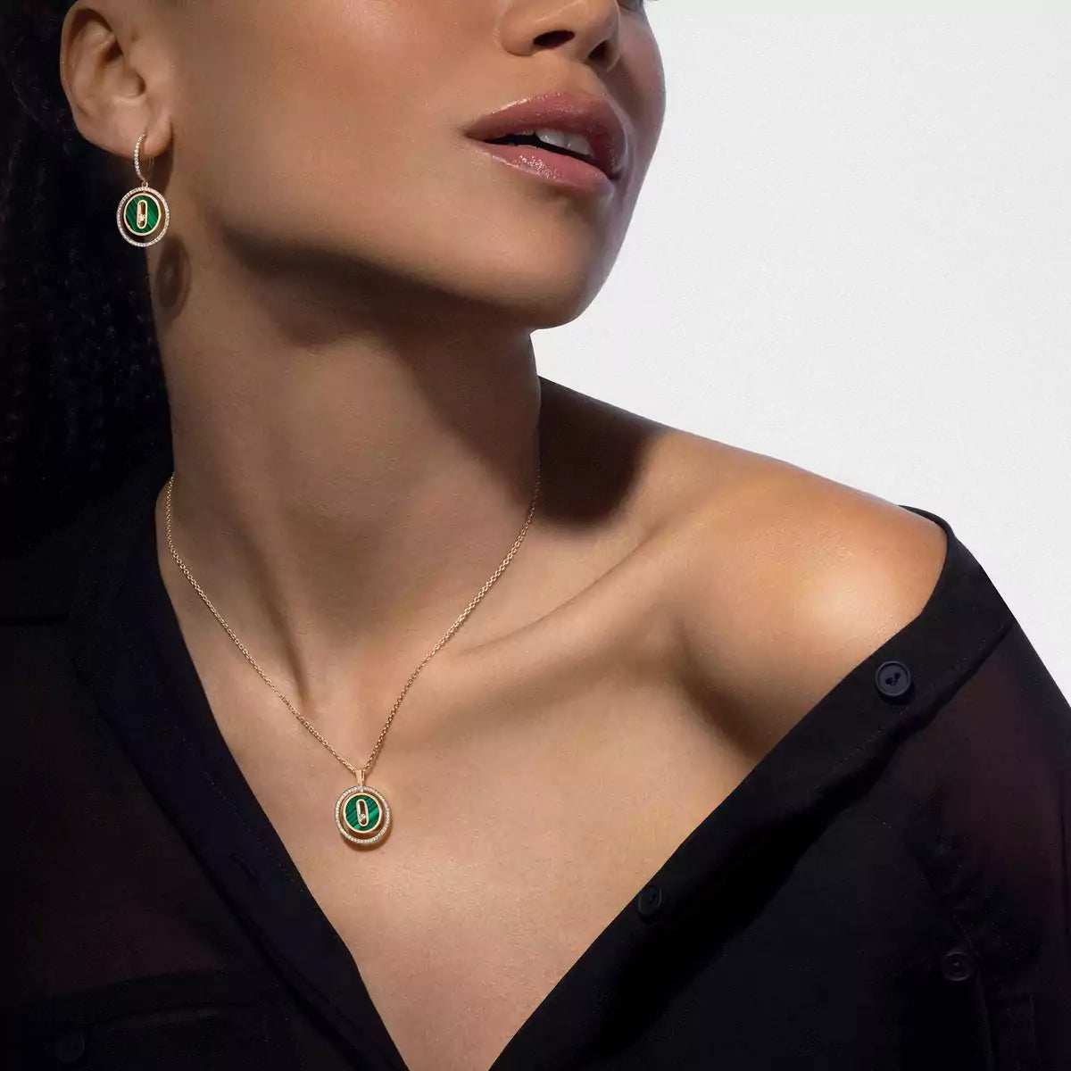 [Dawnora Jewelry]Lucky Move Diamond Necklace in Rose Gold and White Mother-of-Pearl