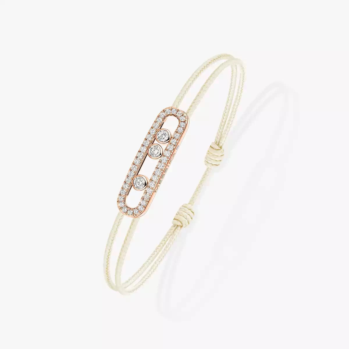 [Dawnora Jewelry]MK Care(s) pink cord pavé bracelet