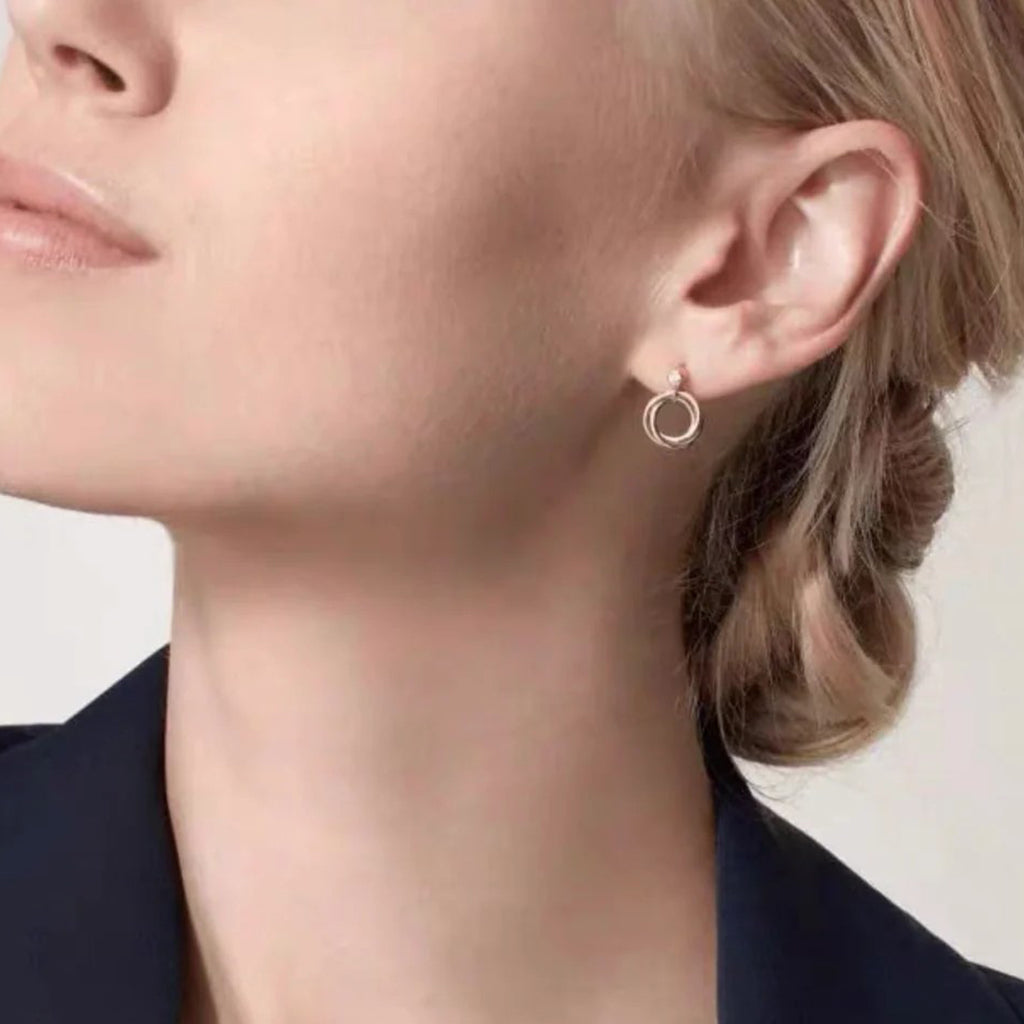 [Dawnora Jewelry]TRINITY ON DIAMOND  EARRINGS