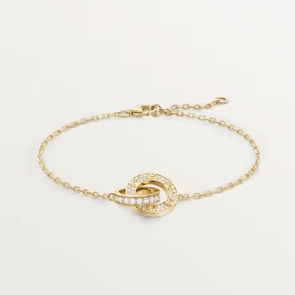 [Dawnora Jewelry]LOVE DOUBLE RING FULL DIAMOND BRACELET