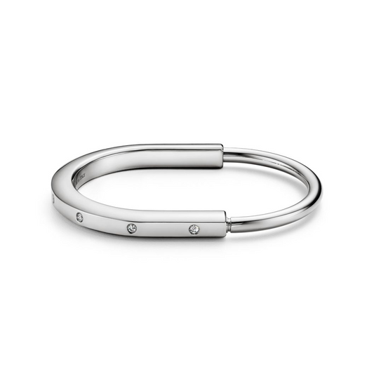[Dawnora Jewelry]LOCK BRACELET 8 DIAMOND