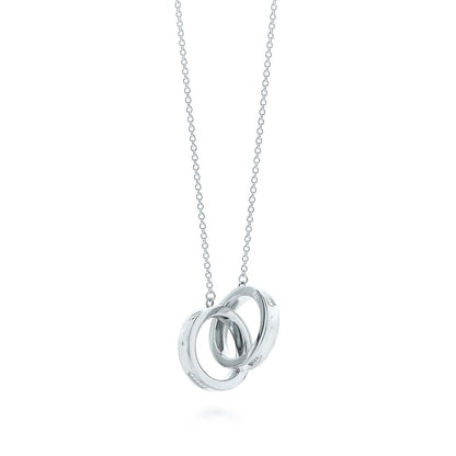 [Dawnora Jewelry]INTERLOCKING CIRCLES PENDANT SILVER SMALL NECKLACE