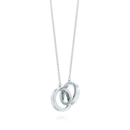 [Dawnora Jewelry]INTERLOCKING CIRCLES PENDANT SILVER SMALL NECKLACE