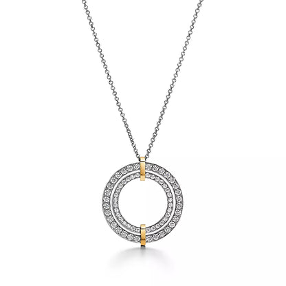 [Dawnora Jewelry]EDGE DIAMOND GOLD SILVER NECKLACE