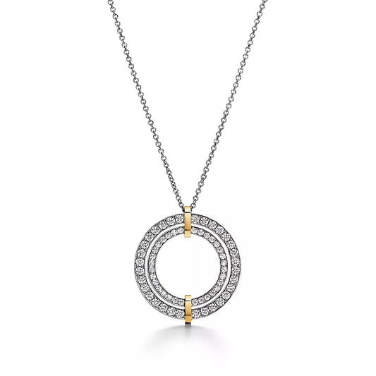 [Dawnora Jewelry]EDGE DIAMOND GOLD SILVER NECKLACE
