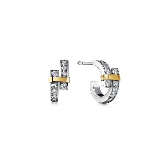 [Dawnora Jewelry]EDGE DIAMOND PINK GOLD EARRINGS