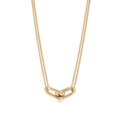 [Dawnora Jewelry]HARDWEAR GOLD DOUBLE LINK NECKLACE