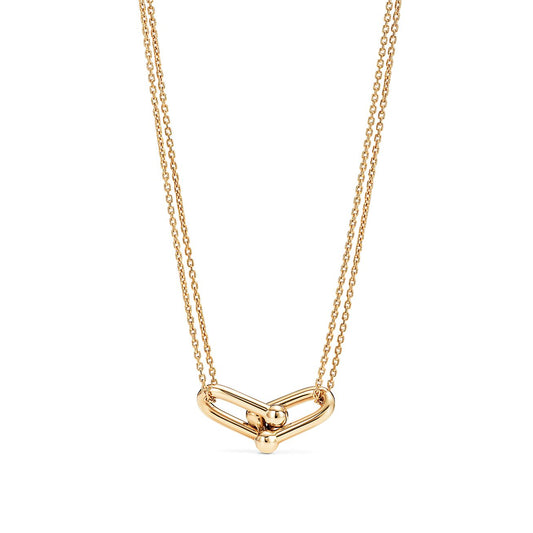 [Dawnora Jewelry]HARDWEAR GOLD DOUBLE LINK NECKLACE