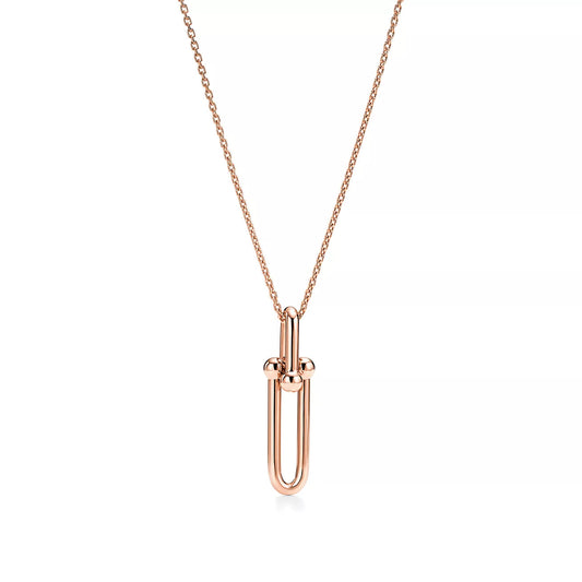 [Dawnora Jewelry]HARDWEAR DROP DOUBLE LINK PEDANT NECKLACE