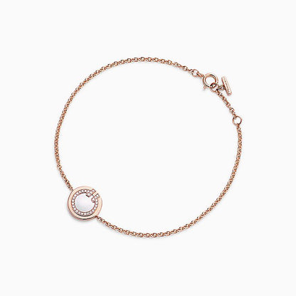 [Dawnora Jewelry]DIAMOND CIRCLE PINK GOLD BRACELET