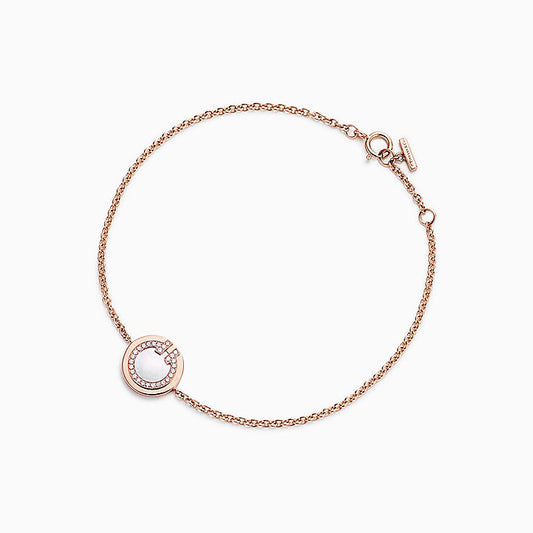 [Dawnora Jewelry]DIAMOND CIRCLE PINK GOLD BRACELET