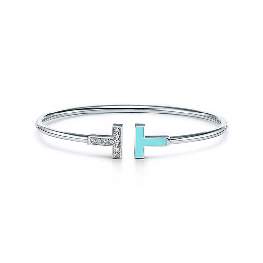 [Dawnora Jewelry]T BRACELET 1.8MM TURQUOISE DIAMOND SILVER