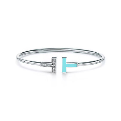 [Dawnora Jewelry]T BRACELET 1.8MM TURQUOISE DIAMOND PINK GOLD