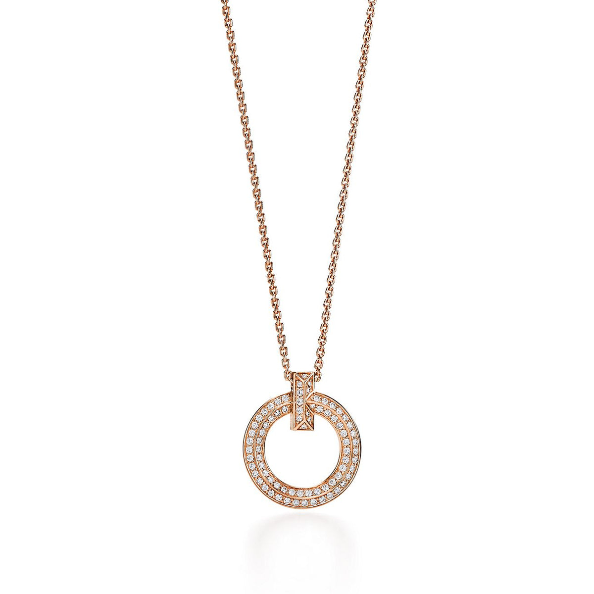 [Dawnora Jewelry]T1 CIRCLE DIAMOND PAVED MEDIUM NECKLACE