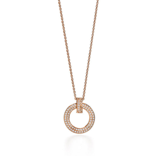 [Dawnora Jewelry]T1 CIRCLE DIAMOND PAVED MEDIUM NECKLACE