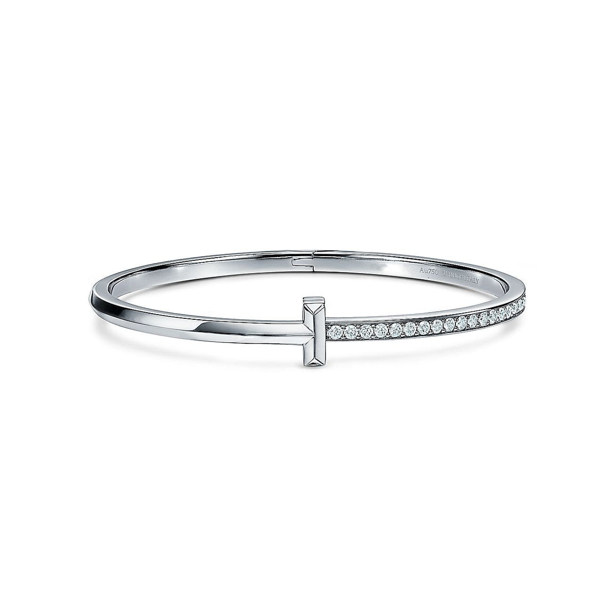[Dawnora Jewelry]NARROW T1 HINGED BANGLE DIAMOND SILVER