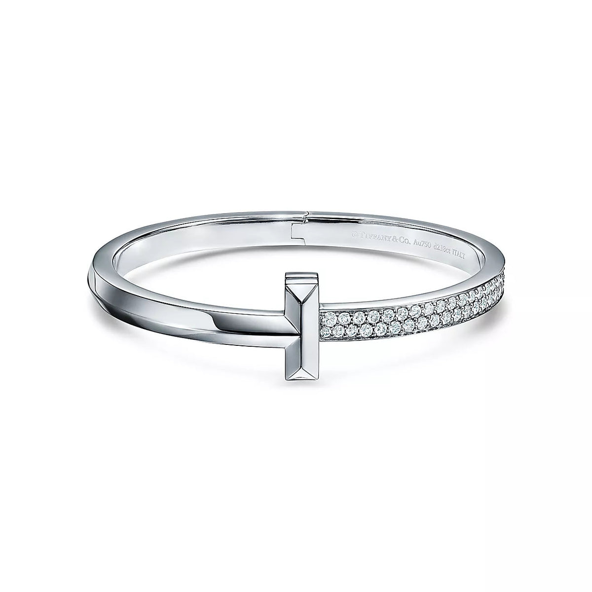 [Dawnora Jewelry]WIDE DIAMONDS HINGED BANGLE