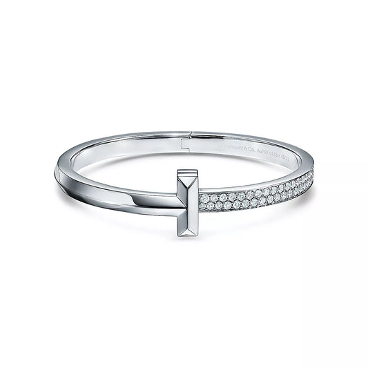[Dawnora Jewelry]WIDE DIAMONDS HINGED BANGLE