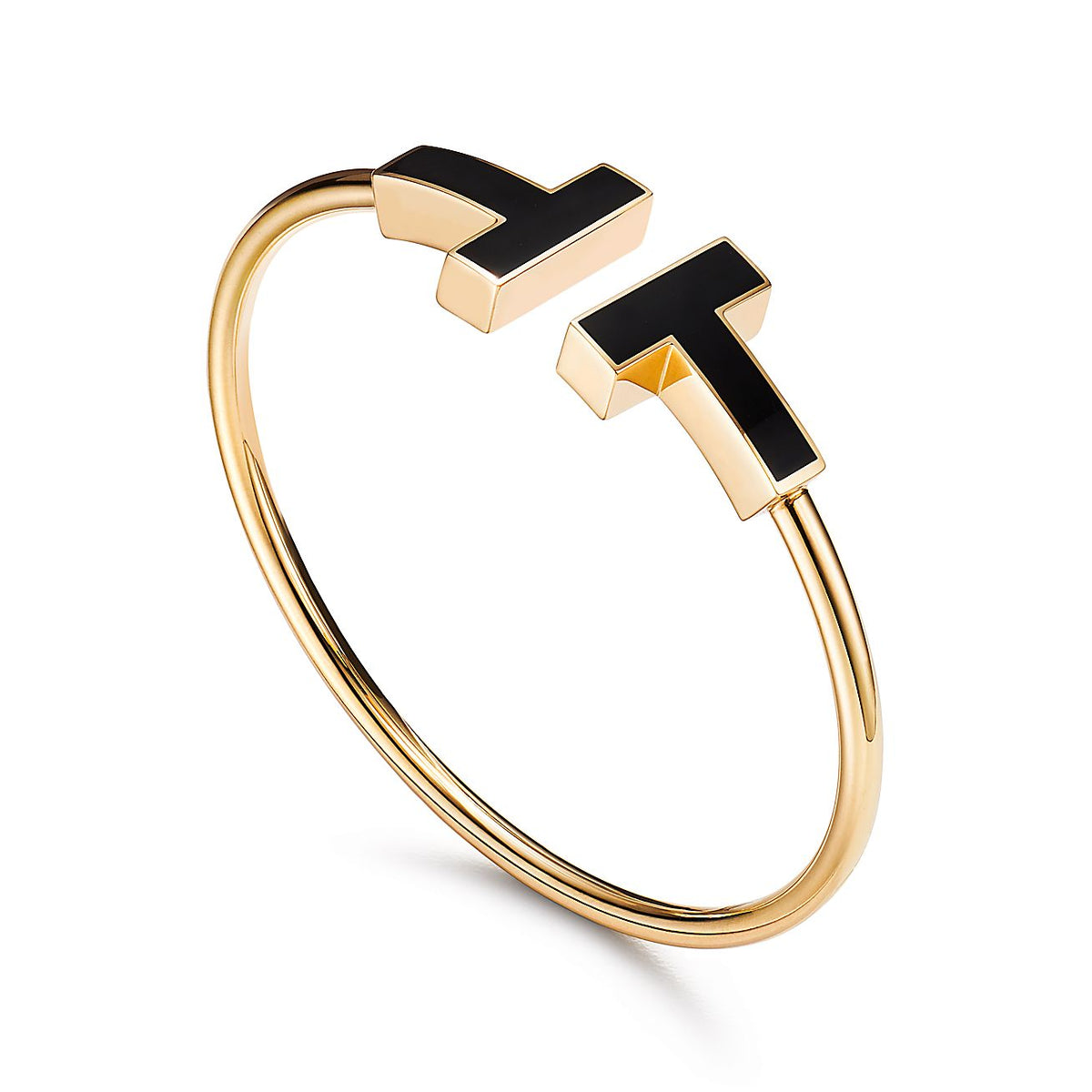 [Dawnora Jewelry]T WIDE ONYX OPEN BRACELET