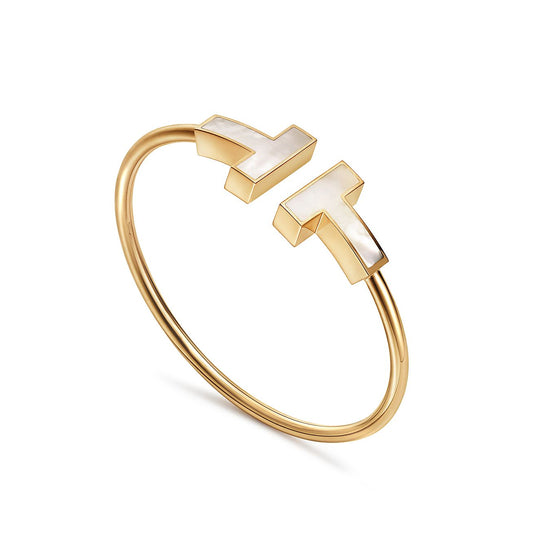 [Dawnora Jewelry]T WIDE MOP OPEN BRACELET