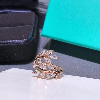 [Dawnora Jewelry]VICTORIA DIAMOND VINE BYPASS RING PINK GOLD