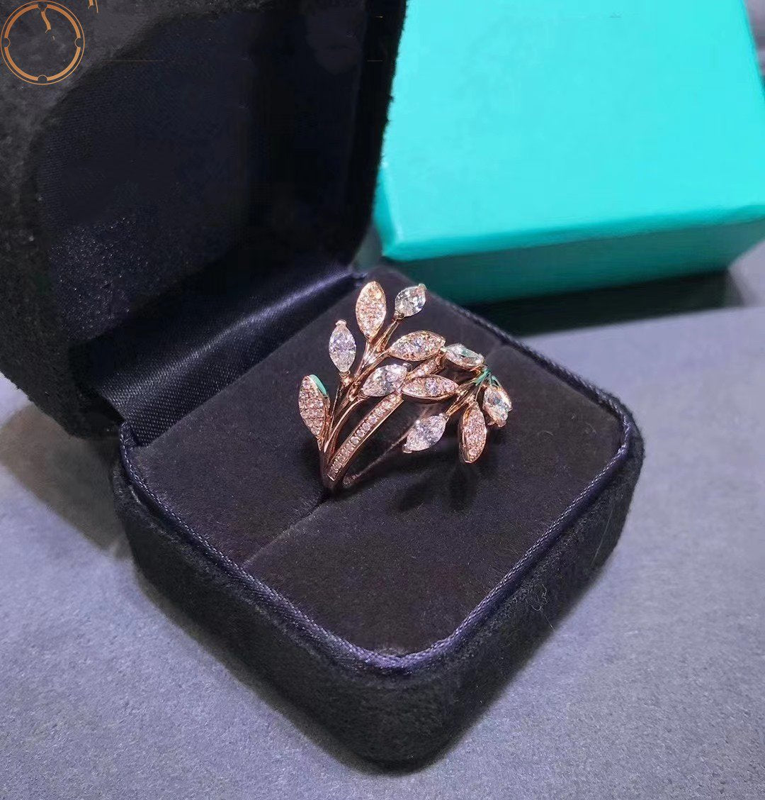 [Dawnora Jewelry]VICTORIA DIAMOND VINE BYPASS RING PINK GOLD