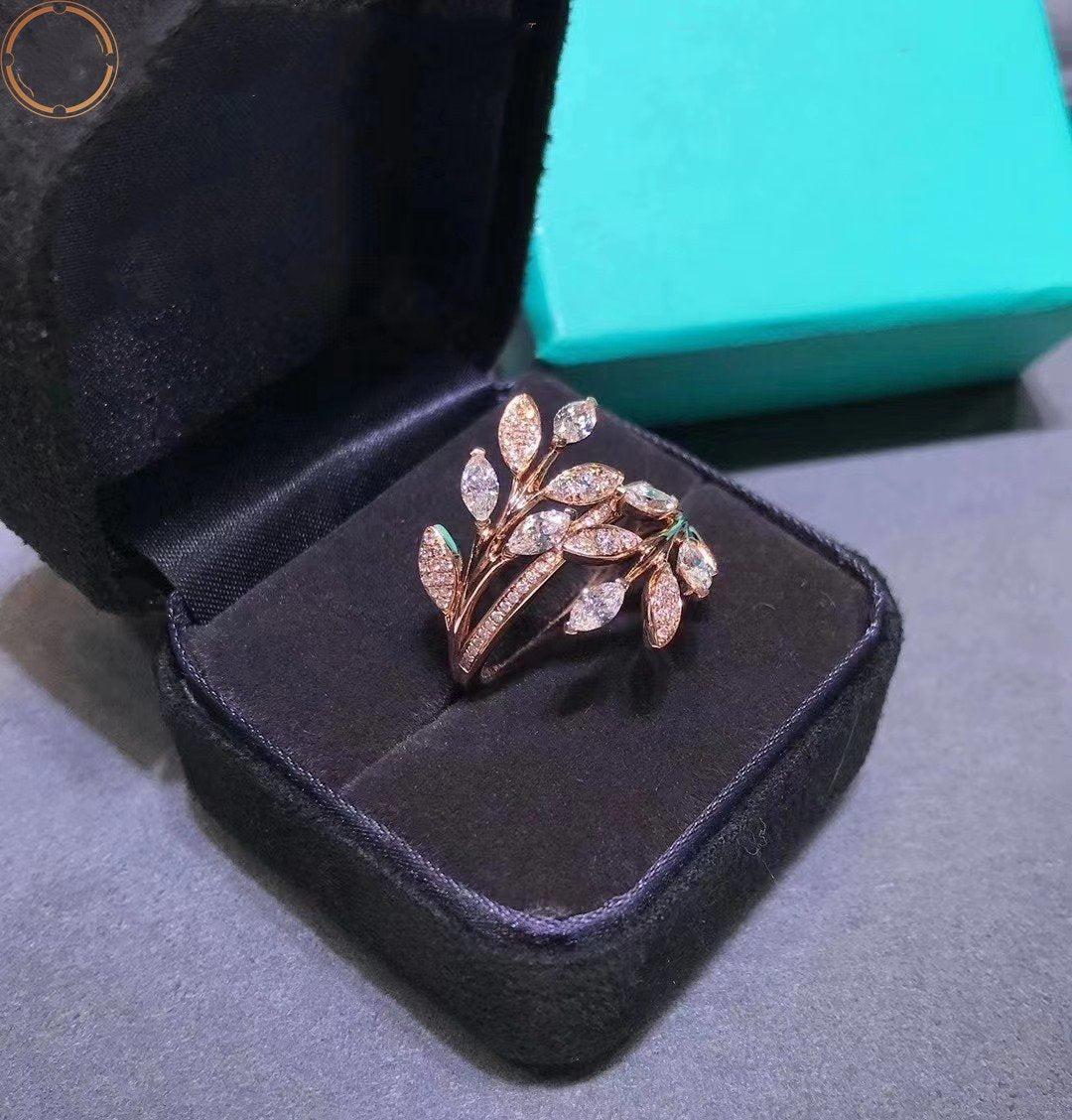 [Dawnora Jewelry]VICTORIA DIAMOND VINE BYPASS RING PINK GOLD