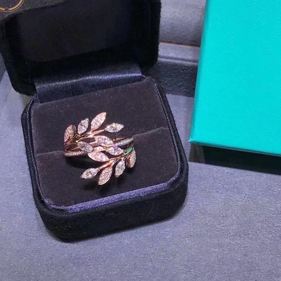 [Dawnora Jewelry]VICTORIA DIAMOND VINE BYPASS RING PINK GOLD