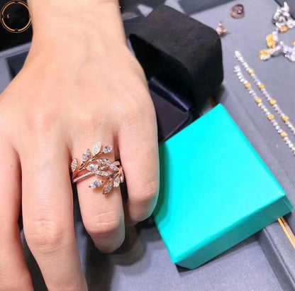 [Dawnora Jewelry]VICTORIA DIAMOND VINE BYPASS RING PINK GOLD