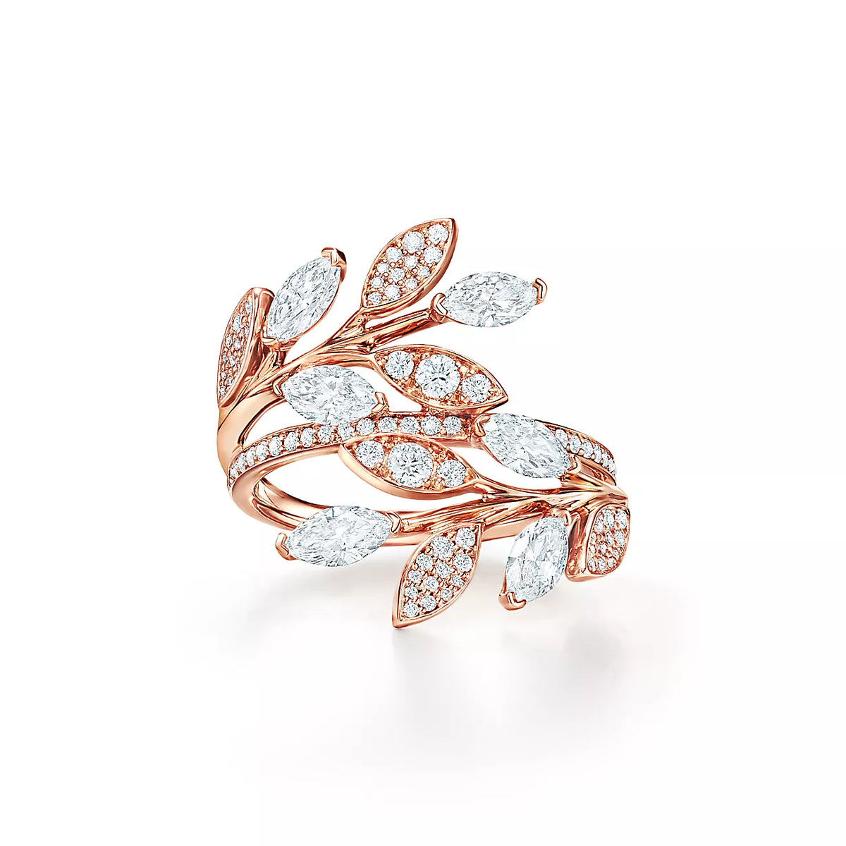 [Dawnora Jewelry]VICTORIA DIAMOND VINE BYPASS RING PINK GOLD